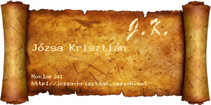Józsa Krisztián névjegykártya